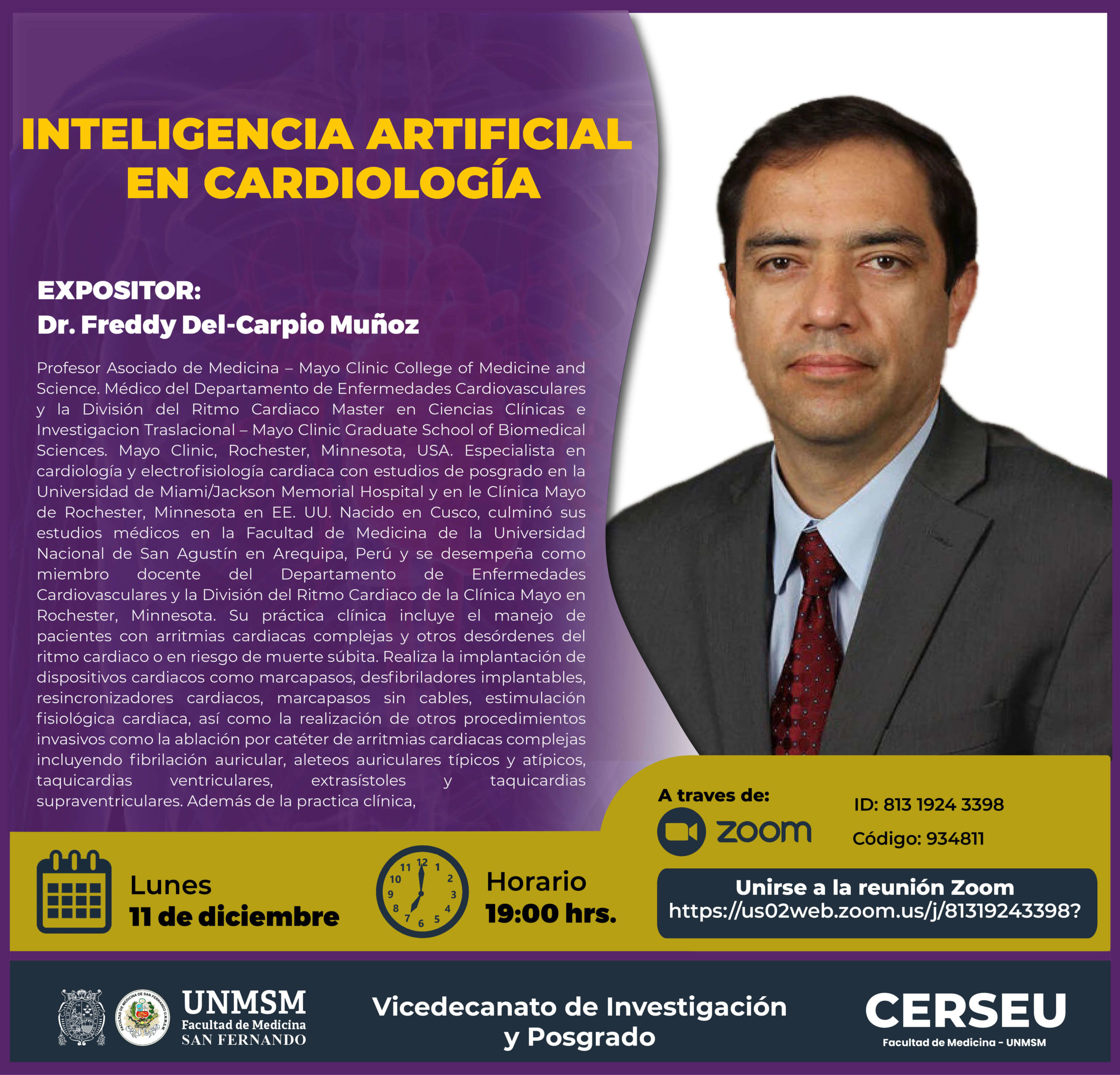 📣Conferencia de “Inteligencia Artificial en Cardiología”