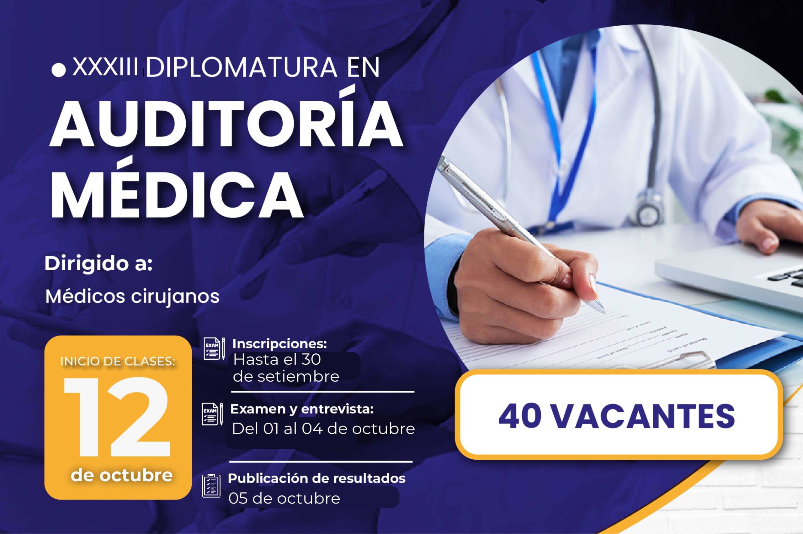 XXXIII DIPLOMATURA EN AUDITORÍA MÉDICA